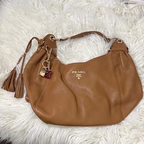 Vintage Prada Brown Leather Hobo Bag medium - Picture 2 of 9